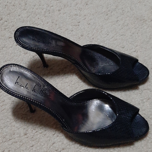 Nicole Miller New York Snakeskin Mules - Picture 1 of 6